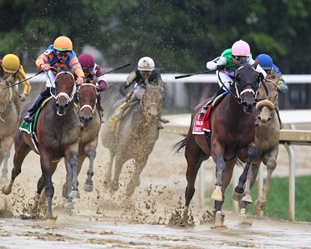 Idiomatic wins the Personal Ensign Stakes (G1) gate-to-wire at Saratoga Race Course