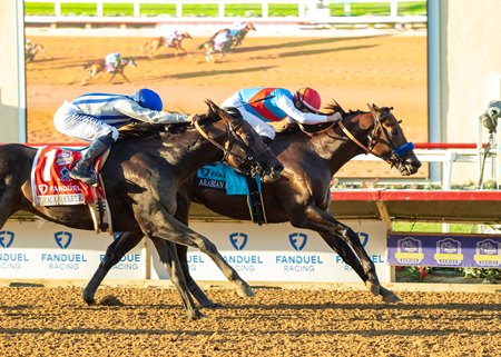 Arabian Knight holds off Geaux Rocket Ride in the Pacific Classic at Del Mar