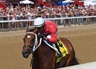 Alva Starr rolls in the Prioress Stakes at Saratoga Race Course