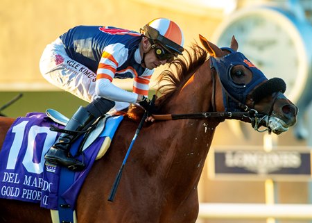 Gold Phoenix wins the Del Mar Handicap for the second straight year in 2023 at Del Mar