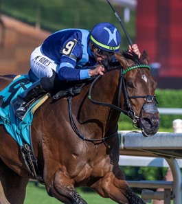 Brightwork wins the 2023 Spinaway Stakes at Saratoga Race Course