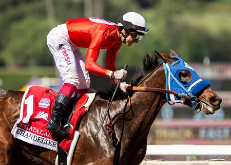 Chatalas wins the 2023 Chandelier Stakes at Santa Anita Park