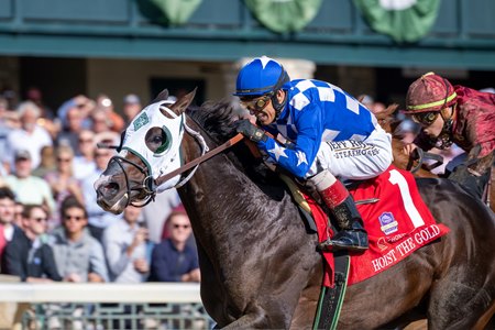 Hoist the Gold wins the Phoenix Stakes at Keeneland