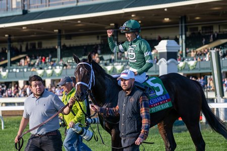 Up to the Mark after his victory in the Turf Mile Stakes at Keeneland