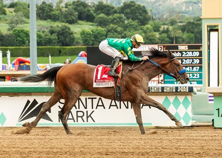 Missed the Cut wins the Tokyo City Cup Stakes at Santa Anita Park