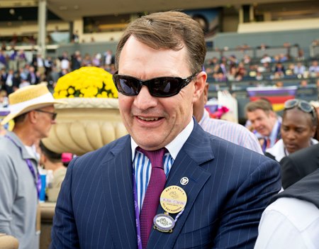 Aidan O'Brien after Auguste Rodin's victory in the 2023 Breeders' Cup Turf at Santa Anita Park