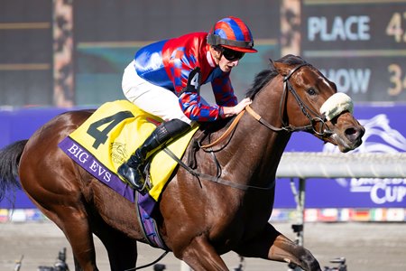 Big Evs and Tom Marquand win the 2023 Breeders' Cup Juvenile Turf Sprint at Santa Anita Park
