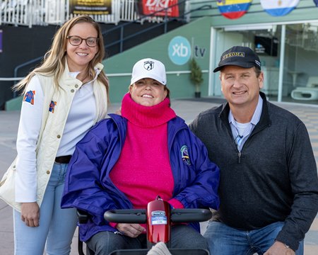 Danielle Bricker, Cindy Hutter, and George Weaver at Santa Anita Park