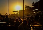 The scene at Clockers&#39; Corner.  Breeders’ Cup at Santa Anita in Arcadia, CA on November 4, 2023.