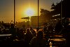 The scene at Clockers&#39; Corner.  Breeders’ Cup at Santa Anita in Arcadia, CA on November 4, 2023.