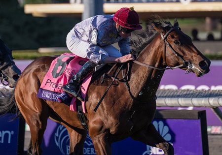 Unquestionable wins the 2023 Breeders' Cup Juvenile Turf at Santa Anita Park
