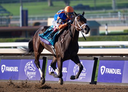 Fierceness wins the 2023 Breeders' Cup Juvenile at Santa Anita Park
