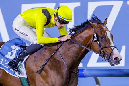 Ma Yetal winning the 2024 UAE Two Thousand Guineas Trial, which will be sponsored in 2025 by Churchill Downs