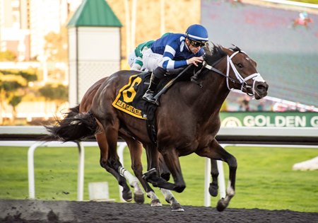 Endlessly takes command on his way to winning the El Camino Real Derby at Golden Gate Fields