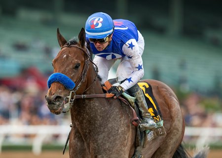 Nysos cruises to victory in the Robert B. Lewis Stakes at Santa Anita Park