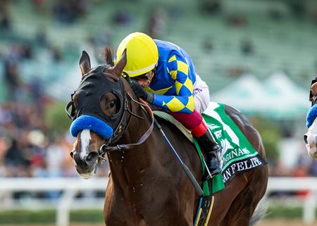 Imagination wins the San Felipe Stakes at Santa Anita Park