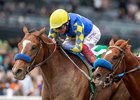 Newgate and jockey Lanfranco Dettori, outside outfinish Subsanador (Hector I. Berrios) inside to win the Grade I $400,000 Santa Anita Handicap Sunday, March 3, 2024 at Santa Anita Park, Arcadia, CA, giving trainer Bob Baffert his third stakes win on the day.
Benoit Photo