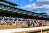 Sierra Leone with Tyler Gaffalione wins the Blue Grass Stakes (G1) at Keeneland in Lexington KY. on April 6, 2024