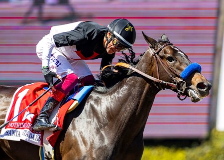 Nothing Like You wins the Santa Anita Oaks at Santa Anita Park