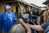 Ken McPeek is all smiles as he addresses the media after his charge Mystik Dan won the 2024 KY Derby the day before Sunday  May 5, 2024 in Louisville, KY. Photo by Skip Dickstein