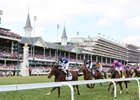 Trikari wins the American Turf Stakes at Churchill Downs on May 4, 2024