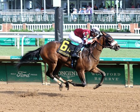 Swinbank Stables' West Memorial wins the $250,000 Kentucky Juvenile Stakes at Churchill Downs