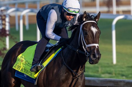 Just a Touch trains for the 2024 Kentucky Derby at Churchill Downs