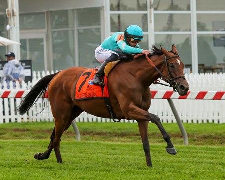 Fluffy Socks wins the Gallorette Stakes at Pimlico Race Course