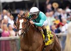 Pyrenees and Brian Hernandez win the G3 Pimlico Special Stakes, Pimlico Racetrack, Baltimore, Md. May 17th, 2024, Mathea Kelley