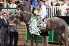 Toby Sheets in the winner&#39;s circle with Creator after the 2016 Belmont Stakes                           
