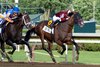 Dornoch with Luis Saez wins the Belmont Stakes (G1) at Saratoga during the Belmont Stakes Festival in Saratoga Springs, NY, on June 8, 2024.