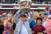 Trainer Danny Gargan hoist the trophy.

Dornoch with Luis Saez wins the Belmont Stakes (G1) at Saratoga during the Belmont Stakes Festival in Saratoga Springs, NY, on June 8, 2024.