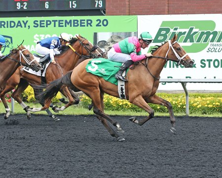 Willow Oak winning her debut June 17 at Presque Isle Downs