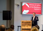 Dr. Tim Parkin talks about the Equine Injury Database Update on Risk, Risk Factors, and Prediction. Welfare and Safety of the Racehorse Summit presented by the Jockey Club and Grayson-Jockey Club Research Foundation at Kroger Field in Lexington, Ky., on June 25, 2024.