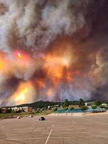 A fire off in the distance near Ruidoso, N.M.