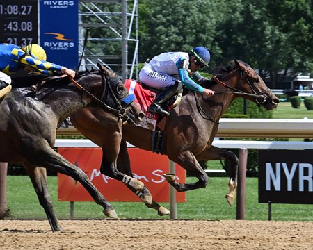 Book'em Danno wins the Woody Stephens Stakes at Saratoga Race Course