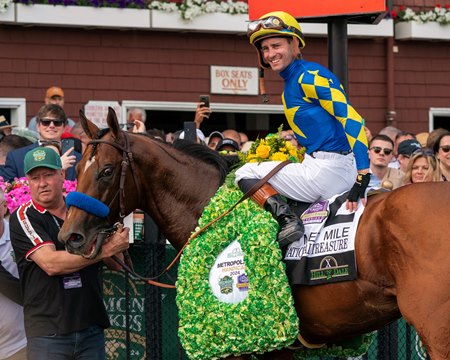 National Treasure after winning the Metropolitan Handicap at Saratoga Race Course