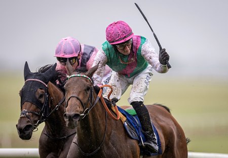 Bluestocking rallies past Emily Upjohn to win the Pretty Polly Stakes at the Curragh