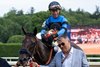 Owner John Stewart leads Didia with jockey Jose Ortiz to the winner’s circle after winning the 81st running of The New York presented by Rivers Casino Friday June 7, 2024 at the Saratoga Race Course in Saratoga Springs, N.Y.  Photo  by Skip Dickstein