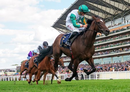 Porta Fortuna wins the Coronation Stakes at Ascot Racecourse