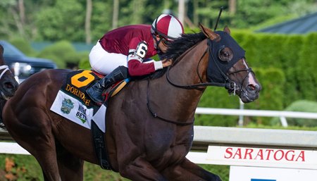 Dornoch wins the Belmont Stakes at Saratoga Race Course