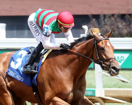 Vahva wins the 2024 Chicago Stakes at Churchill Downs