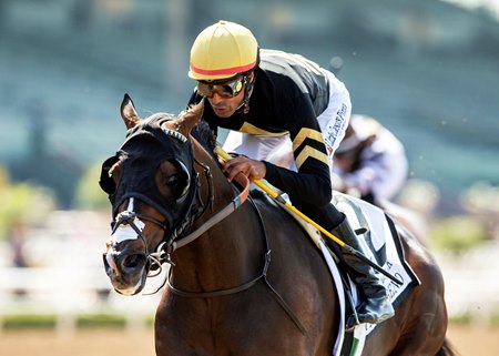 Happy Jack cruises in the Triple Bend Stakes at Santa Anita Park