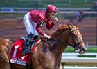 Nakatomi with jockey Tyler Gaffalione in the irons wins the 40th running of The Alfred G. Vanderbilt (G1) at the Saratoga Race Course Saturday July, 27, 2024 in Saratoga Springs, N.Y.  Photo by Skip Dickstein