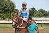 #1 Reclusive ridden by Jockey Christopher Elliott won the $100,000 Regret Stakes at Monmouth Park Racetrack in Oceanport, NJ on Friday July 26, 2024. Photo By Ryan Denver/EQUI-PHOTO