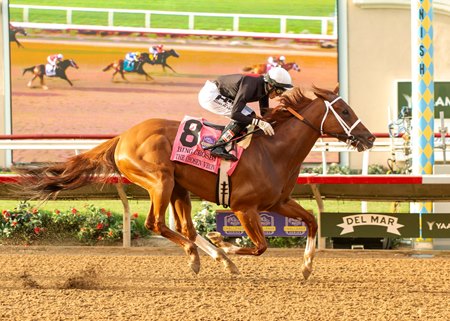 The Chosen Vron wins the Bing Crosby Stakes at Del Mar