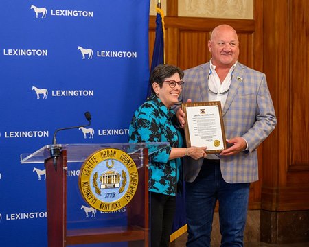 Kenny McPeek receives honors from Mayor Linda Gorton