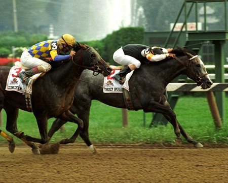 Holy Bull wins the 1994 Travers Stakes at Saratoga Race Course