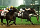 Holy Bull wins the 1994 Travers Stakes at Saratoga Race Course, Mike Smith up