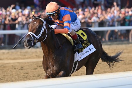 Fierceness wins the Jim Dandy Stakes at Saratoga Race Course